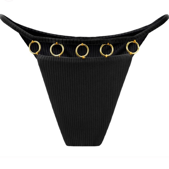 BRAND NEW! Akosha Swim Bikini - Ribbed Material, Minimal Coverage, Ruched Bottom - Picture 4 of 5